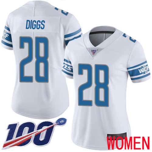 Detroit Lions Limited White Women Quandre Diggs Road Jersey NFL Football #28 100th Season Vapor Untouchable->women nfl jersey->Women Jersey
